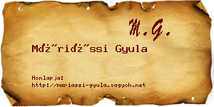 Máriássi Gyula névjegykártya